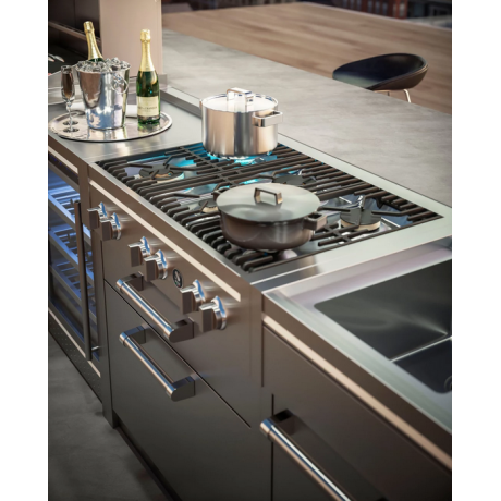 Steel Cucine SWING G9C-6W.SS Μονάδα 6 Εστιών με 2 Συρτάρια 90εκ. Inox